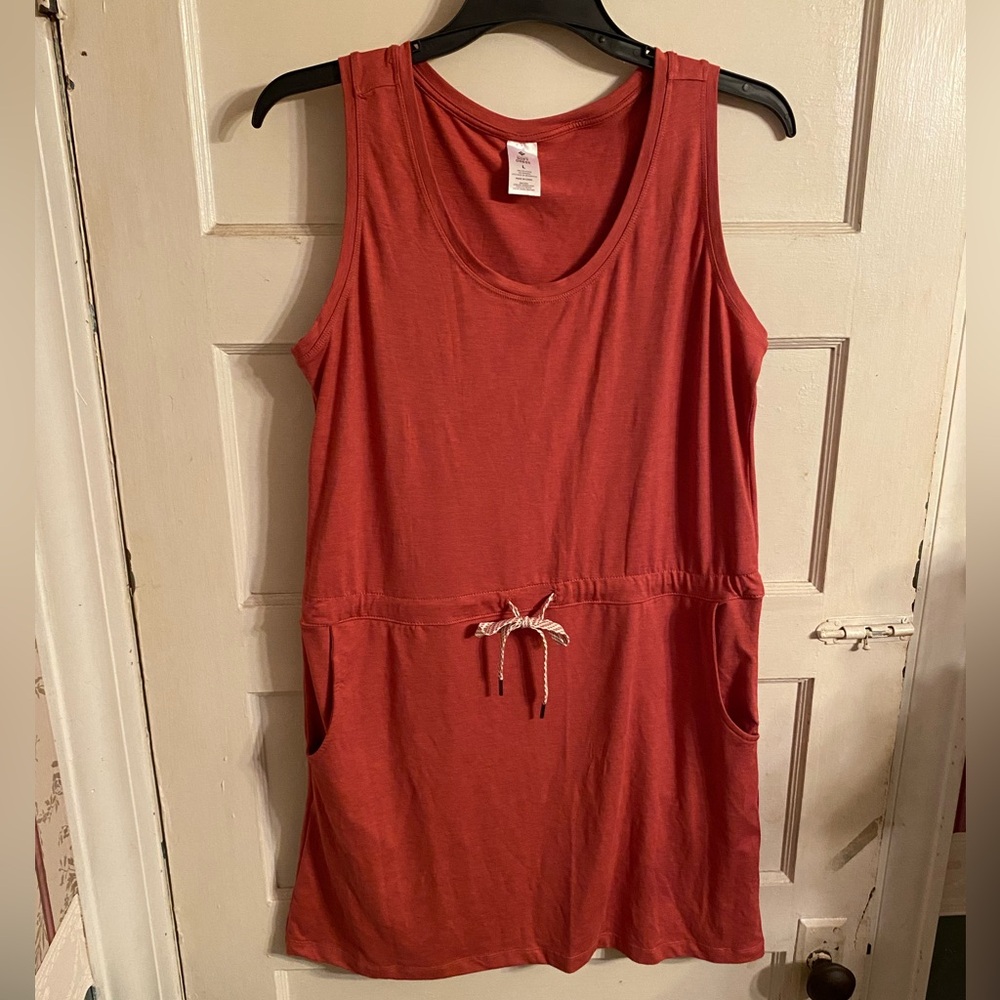 Members Mark Red Favorite Soft Sleeveless Adjustable Shirt Dress Size Large.